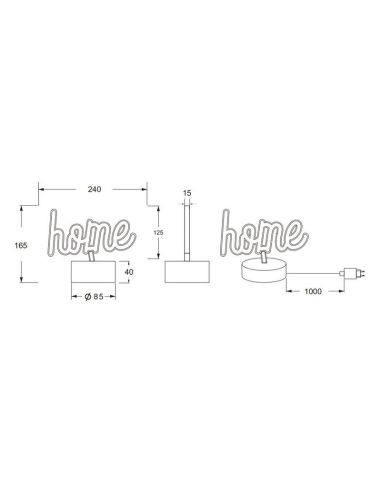 Lámpara LED Amarillo CASA Recargable USB-C con ON/OFF | LeonLeds