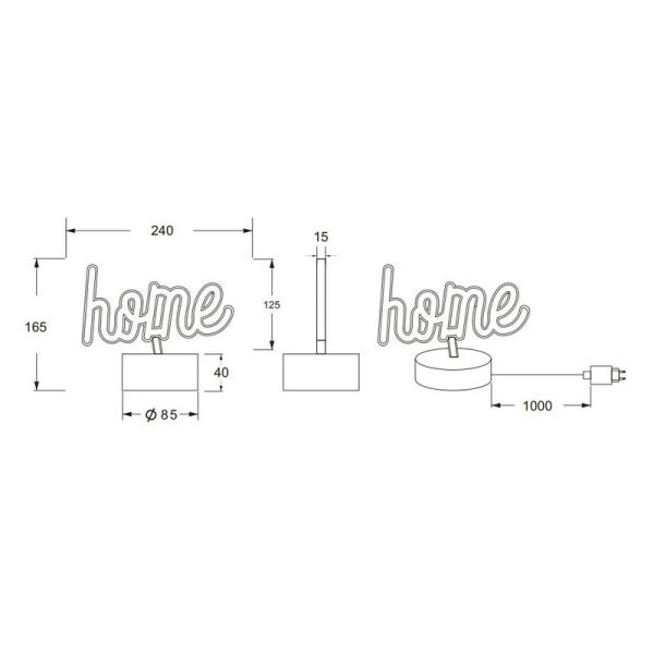 Lámpara LED Amarillo CASA Recargable USB-C con ON/OFF | LeonLeds