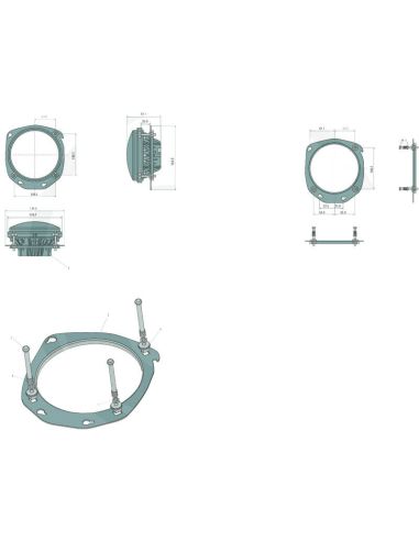 Phare avant rond à LED avec feux de croisement et feux de route homologué Fendt Ø 14,9Cm ECE E112 HCR PL