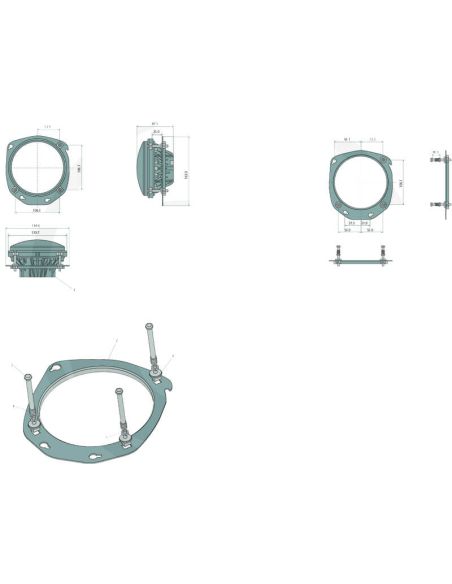 Phare avant rond à LED avec feux de croisement et feux de route homologué Fendt Ø 14,9Cm ECE E112 HCR PL