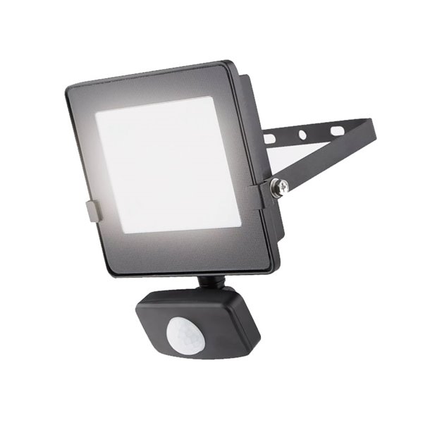Proyector LED IP65 con sensor PIR, ECO FLOOD 10W, 800Lm, 4000K, negro