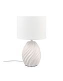 Lámpara de Mesa Clásica MELVA Tela y Cerámica 1xE14 max. 40W | LeonLeds