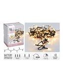 Guirnalda LED a pilas, 7,5m, 96 Leds, blanco cálido, programador con memoria,  IP44 (interior/exterior)