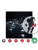 Cortina LED de 10 tiras con programador Easy-Connect blanco frío, 2x1m, 8 funciones, IP44 (interior/exterior)