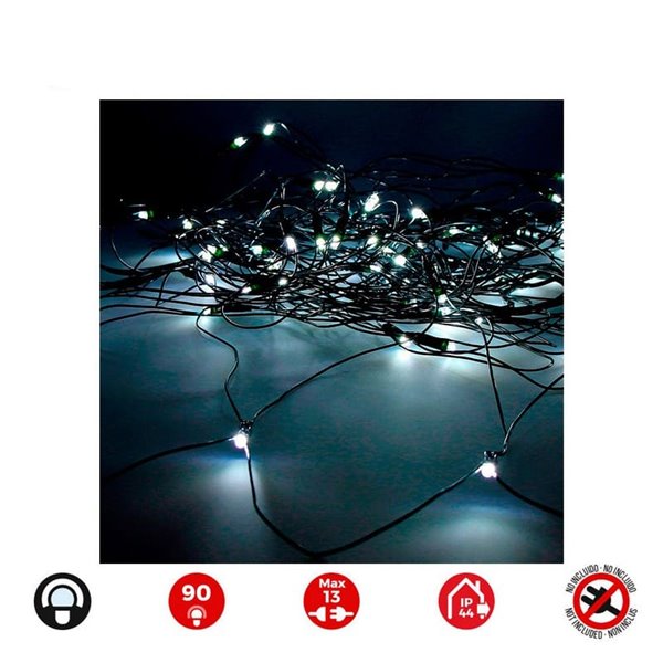 Cortina en red Easy-Connect LED, 2x1,5m 90 Leds, blanco frio para interior/exterior, sin transformador