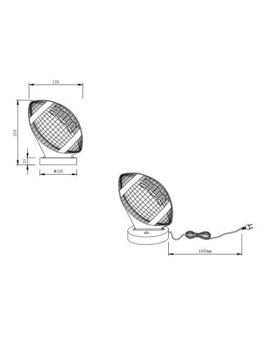 Candeeiro de mesa FOOTBALL RGB 3.2W...
