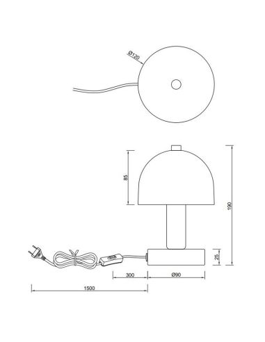 Lampe de table simple GLENN Ampoule...