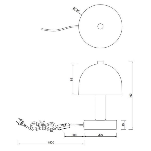 Lampe de table simple GLENN Ampoule...
