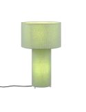Lámpara de sobremesa BALE pantalla y cuerpo tela verde en una mesa