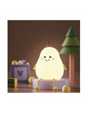 Lámpara portátil infantil, luz de noche pera sonriente HANSEL 1W, RGB de ABS + HIPS + Silicona