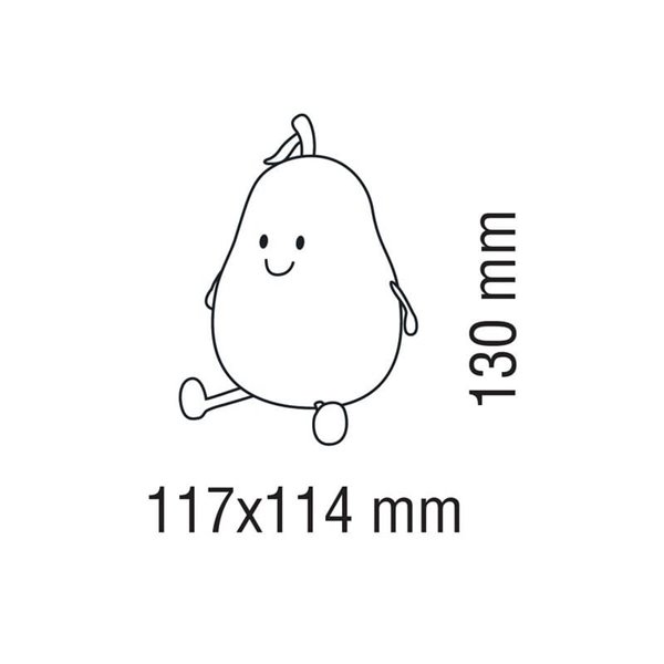 Candeeiro infantil portátil, luz noturna pera sorridente HANSEL 1W, ABS + HIPS + Silicone RGB