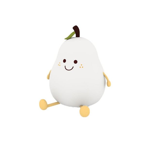 Lampe enfant portable, veilleuse poire souriante HANSEL 1W, ABS + HIPS + Silicone RGB