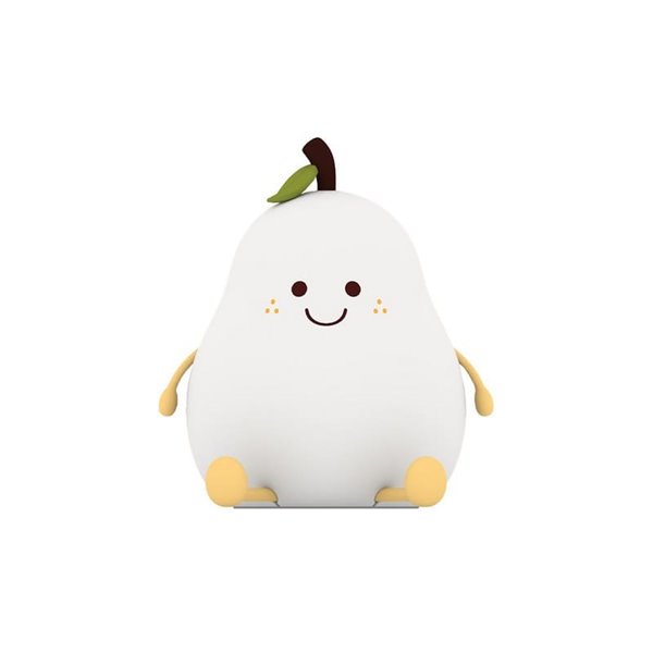 Lámpara portátil infantil, luz de noche pera sonriente HANSEL 1W, RGB de ABS + HIPS + Silicona