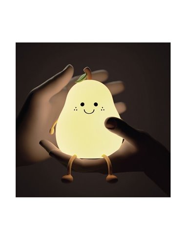 Lámpara portátil infantil, luz de noche pera sonriente HANSEL 1W, RGB de ABS + HIPS + Silicona