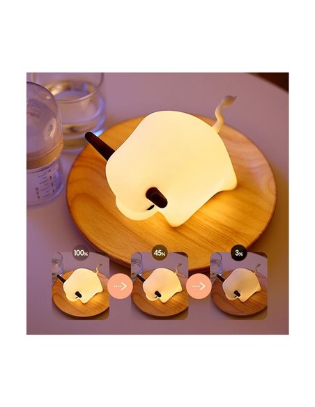 Candeeiro infantil portátil, luz noturna HARRY bull 3W, com luz quente, ABS + HIPS + Silicone