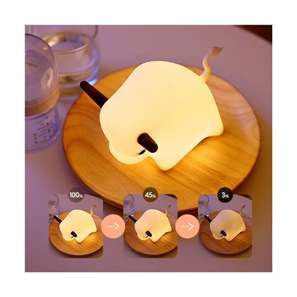 Lampe portable pour enfants, veilleuse taureau HARRY 3W, avec lumière chaude, ABS + HANCHES + Silicone