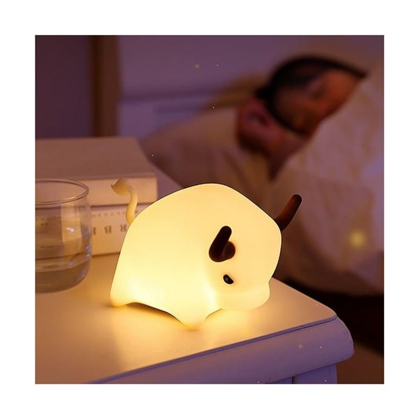 Candeeiro infantil portátil, luz noturna HARRY bull 3W, com luz quente, ABS + HIPS + Silicone