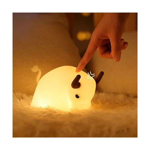 Lámpara portátil infantil, luz de noche torito HARRY 3W, con luz cálida, ABS + HIPS + Silicona