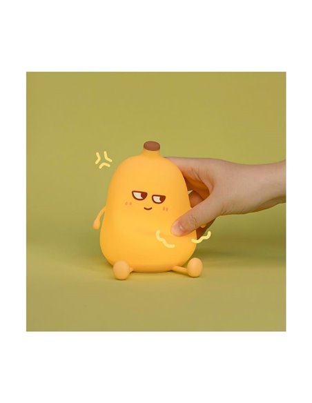 Luz de noche LED infantil plátano MERLIN 1W, con luz cálida, de ABS + HIPS + Silicona