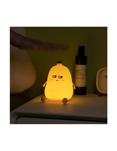 Luz de noche LED infantil plátano MERLIN 1W, con luz cálida, de ABS + HIPS + Silicona
