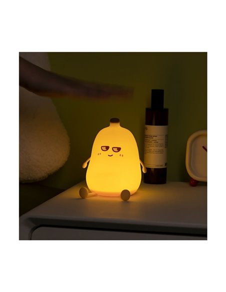 Luz de noche LED infantil plátano MERLIN 1W, con luz cálida, de ABS + HIPS + Silicona