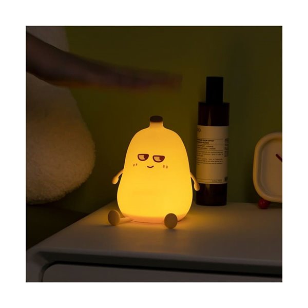 Luz de noche LED infantil plátano MERLIN 1W, con luz cálida, de ABS + HIPS + Silicona