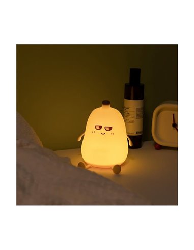Luz de noche LED infantil plátano MERLIN 1W, con luz cálida, de ABS + HIPS + Silicona