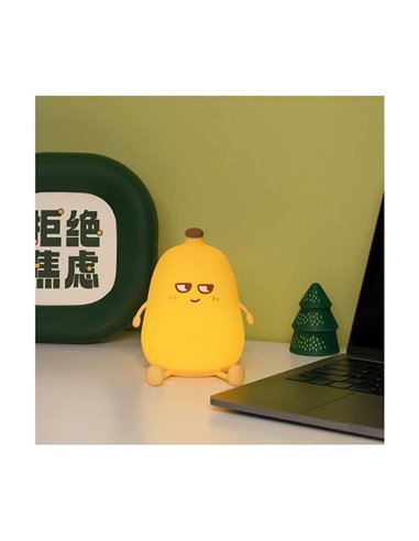 Veilleuse LED enfant banane MERLIN 1W, avec lumière chaude, en ABS + HANCHES + Silicone