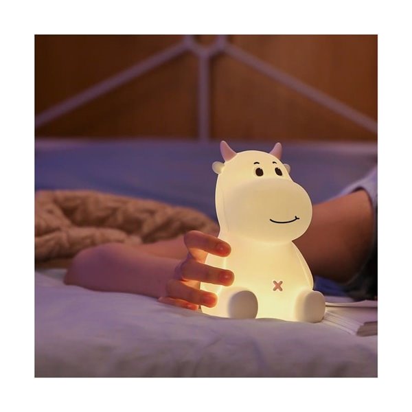 Luz infantil de noche LED, vaquita MICAELA, 1,2W, RGB, de ABS + HIPS + Silicona