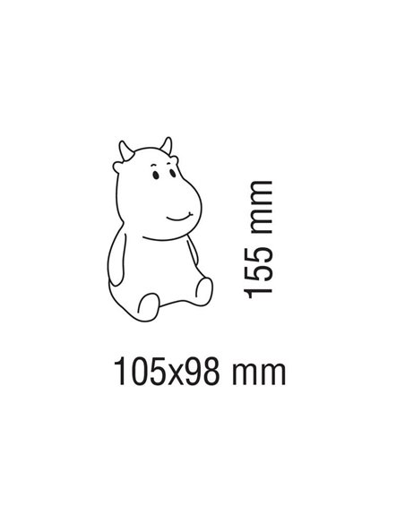 Luz noturna LED infantil, vaca MICAELA, 1,2W, RGB, ABS + HIPS + Silicone