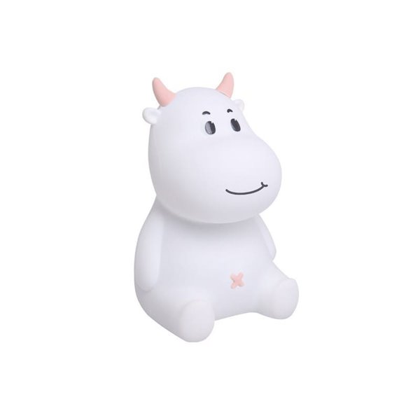 Luz noturna LED infantil, vaca MICAELA, 1,2W, RGB, ABS + HIPS + Silicone