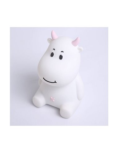 Veilleuse LED enfant, vache MICAELA, 1,2W, RGB, ABS + HIPS + Silicone