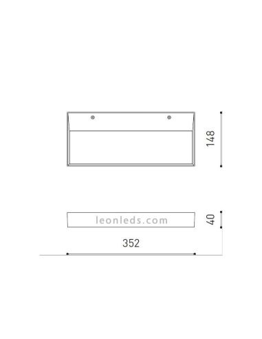 Rec White Led Wall Light 37.5W -ArkosLight- regulável | leonleds