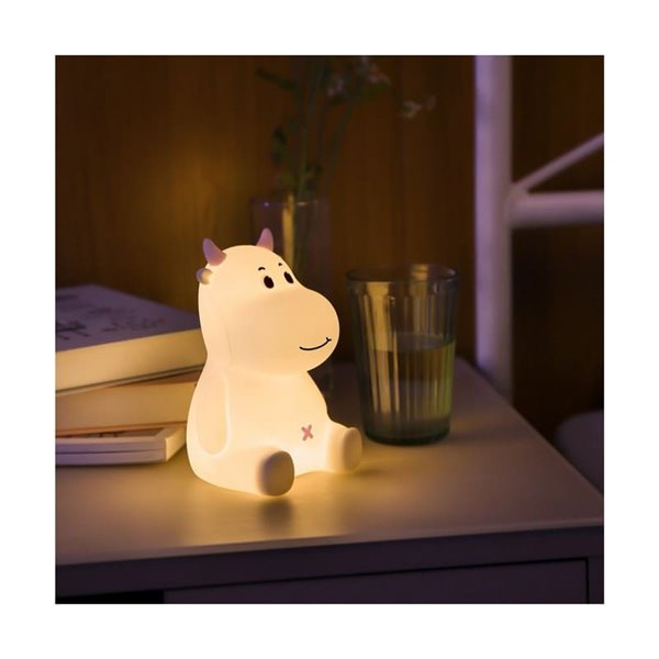 Luz infantil de noche LED, vaquita MICAELA, 1,2W, RGB, de ABS + HIPS + Silicona