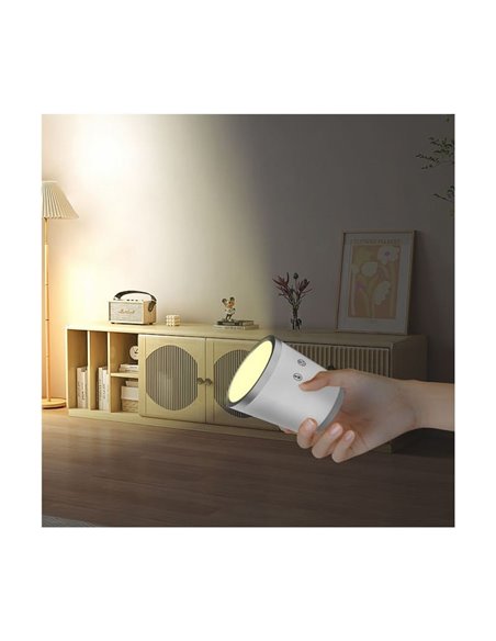 Flexo portátil/Aplique/Linterna LED 4 en 1 CAMALEON, 6W 330Lm, CCT 3000-4000-5500K, 24º, blanco/negro