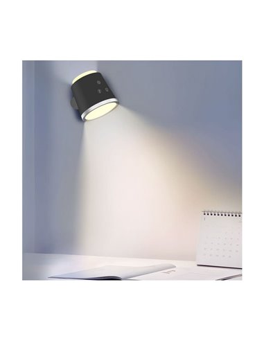 Flexo portátil/Aplique/Linterna LED 4 en 1 CAMALEON, 6W 330Lm, CCT 3000-4000-5500K, 24º, blanco/negro