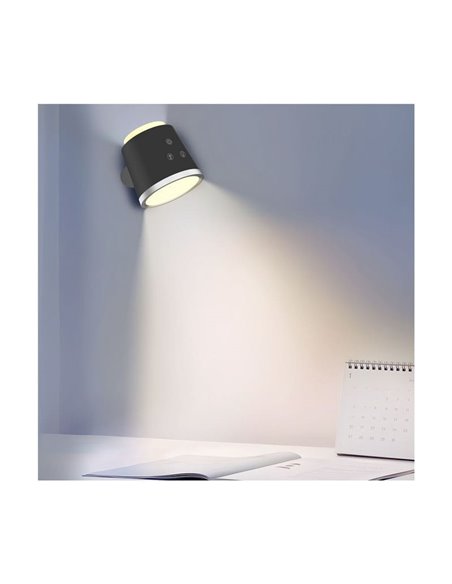 Flexo portátil/Aplique/Linterna LED 4 en 1 CAMALEON, 6W 330Lm, CCT 3000-4000-5500K, 24º, blanco/negro