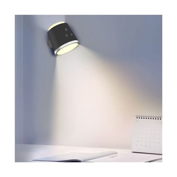Flexo portátil/Aplique/Linterna LED 4 en 1 CAMALEON, 6W 330Lm, CCT 3000-4000-5500K, 24º, blanco/negro