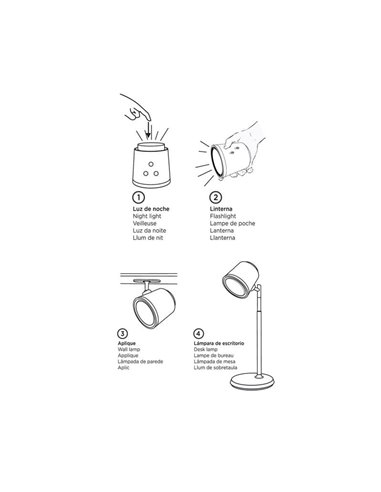 Flexo portátil/Aplique/Linterna LED 4 en 1 CAMALEON, 6W 330Lm, CCT 3000-4000-5500K, 24º, blanco/negro