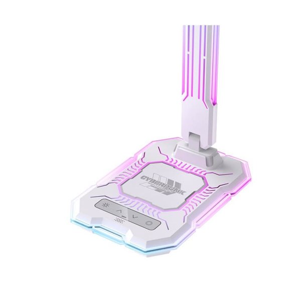 Flexo LED GAMER con luz de colores en su estructura, 10W 450Lm, CCT RGB Dimable blanco, con base para ccargar y microfono integr