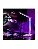 Flexo LED GAMER con luz de colores en su estructura, 10W 450Lm, CCT RGB Dimable blanco, con base para ccargar y microfono integr