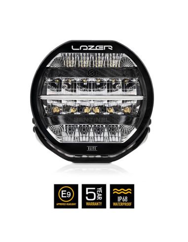 Faro LED Sentinel 9'' Elite Black con E-Boost - Alta Potencia y Diseño Premium 20 Puntos de Luz