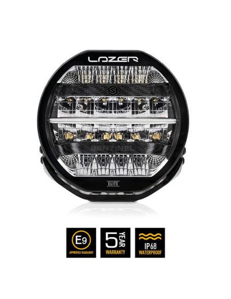 Phare LED Sentinel 9'' Elite Noir avec E-Boost - Haute puissance et design haut de gamme 20 points lumineux