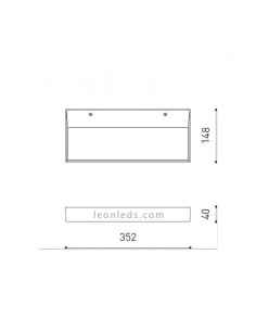 Applique Murale Led Rec Noir 37.5W -ArkosLight- dimmable | leonleds 2