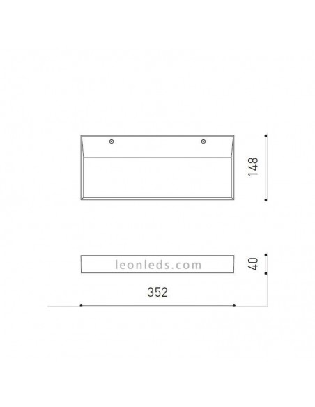 Applique Murale Led Rec Noir 37.5W -ArkosLight- dimmable | leonleds