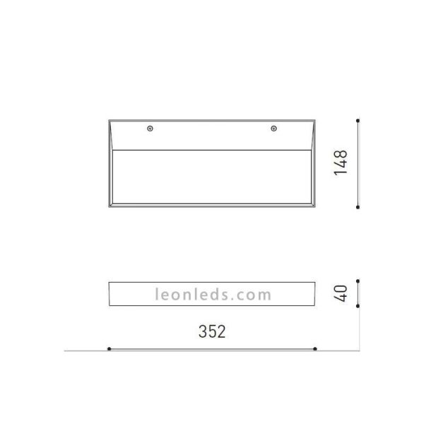 Aplique de Pared Led Rec Negro 37.5W -ArkosLight- regulables | LeonLeds