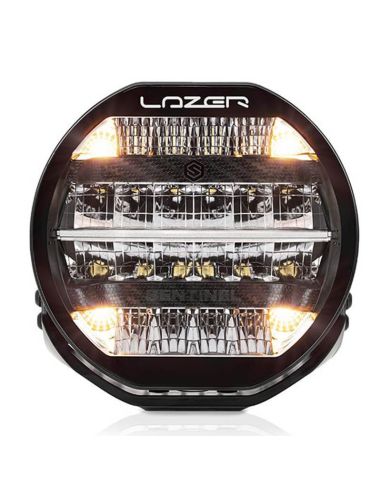 Phare LED noir Sentinel 9'' avec feu de position blanc et ambre - Puissance maximale et design moderne R112 R7