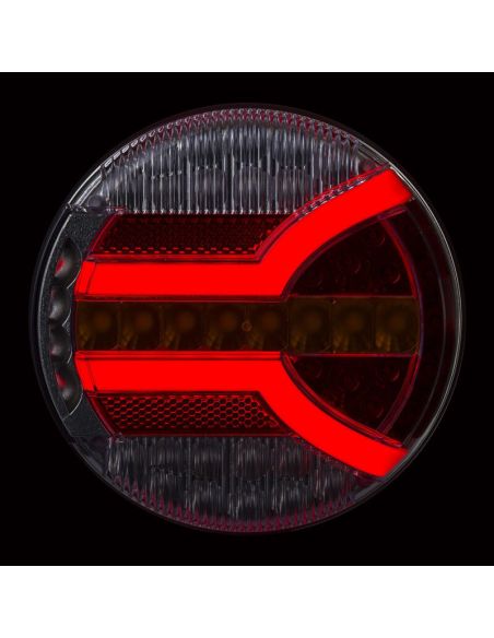 Voyant LED rond avec éclairage latéral de plaque d'immatriculation, Position, Clignotant et Frein 4 Fonctions Homologation Navia