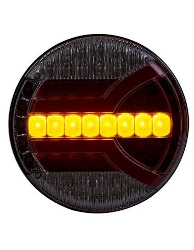 Piloto LED redondo con luz Posición, Intermitente, Freno, Niebla y Marcha atrás 5 Funciones Homologación F1, 2a, R1, S1, AR E9