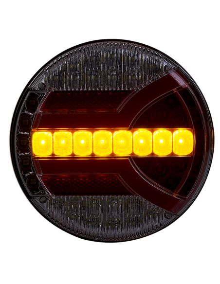 Piloto LED redondo con luz Posición, Intermitente, Freno, Niebla y Marcha atrás 5 Funciones Homologación F1, 2a, R1, S1, AR E9